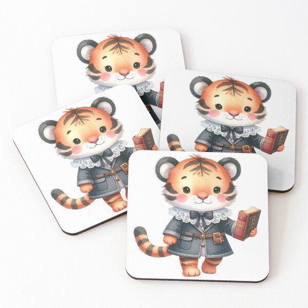 Item preview, Adorable Tiger Cub Scholar Holding Book in Vintage Coat designed and sold by takeng07.
