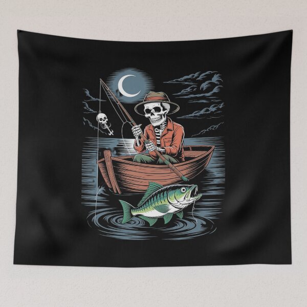 Item preview, Reel Halloween Scared Fishing Skeleton Fisherman designed and sold by SnackPAC.