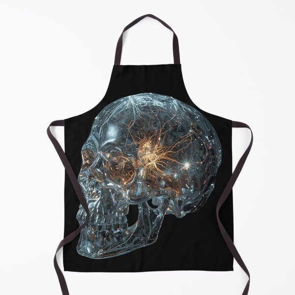 Item preview, Futuristic Glass Skull with Neural Light Network – Cyberpunk Digital Art designed and sold by PLUSHIWORLDtm.