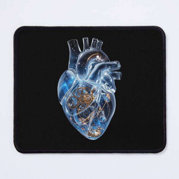 Item preview, The Clockwork Heart – Transparent Glass Heart with Cosmic Gears and Timeless Energy designed and sold by PLUSHIWORLDtm.