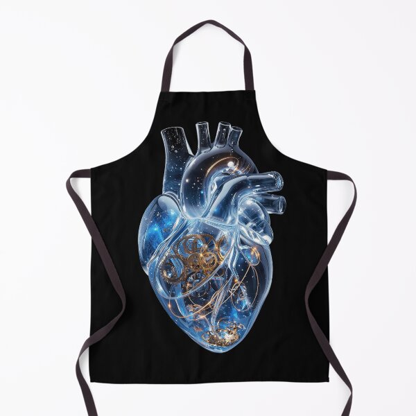 Item preview, The Clockwork Heart – Transparent Glass Heart with Cosmic Gears and Timeless Energy designed and sold by PLUSHIWORLDtm.