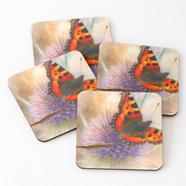 Item preview, Butterfly on Purple Flower – Digital Watercolor Art from real photography designed and sold by M.ALK.Watercolor.