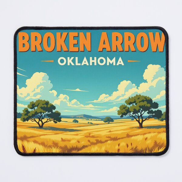 Item preview, Broken Arrow, Oklahoma: Vintage-Style Painterly Travel Poster designed and sold by LSVart.