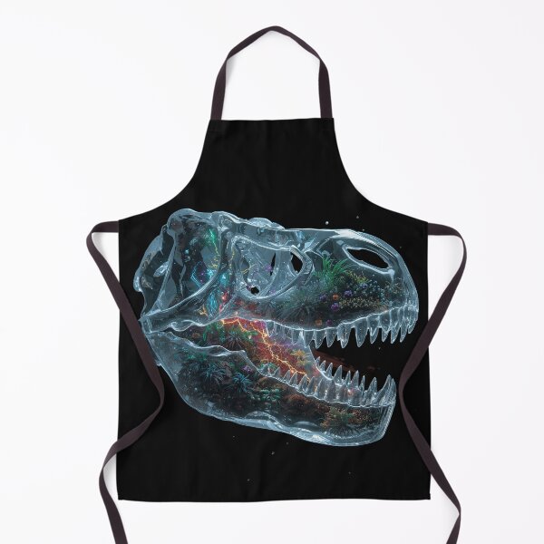 Item preview, Crystal T-Rex Skull Jungle – Bioluminescent Nature Inside Glass Dinosaur Head designed and sold by PLUSHIWORLDtm.