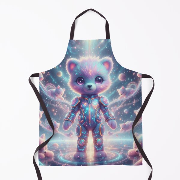 Item preview, Cosmic Cyber Kitty – Adorable Futuristic Cat in Neon Galaxy Armor designed and sold by PLUSHIWORLDtm.