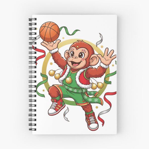 Item preview, Cute Xmas Monkey Basketball Player - Holiday Layup Cartoon designed and sold by MoBoCH.