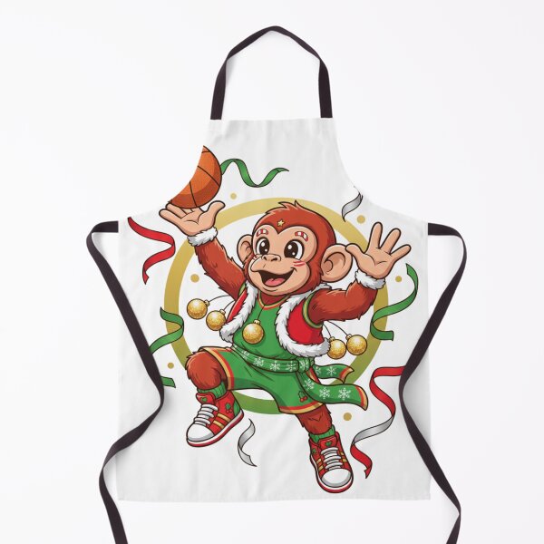 Item preview, Cute Xmas Monkey Basketball Player - Holiday Layup Cartoon designed and sold by MoBoCH.