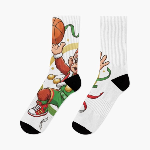 Item preview, Cute Xmas Monkey Basketball Player - Holiday Layup Cartoon designed and sold by MoBoCH.