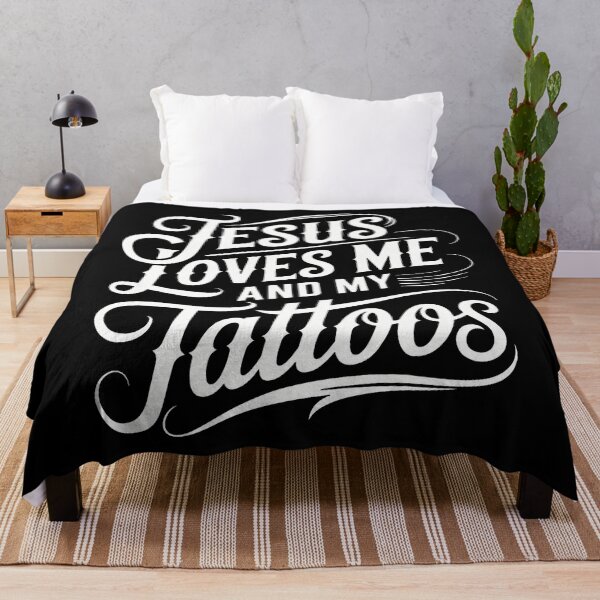 Item preview, Jesus Loves Me And My Tattoos designed and sold by MarcellaTerri.