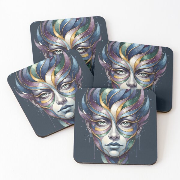 Item preview, Mystic Masquerade: A Digital Watercolor Portrait designed and sold by dreephic22.