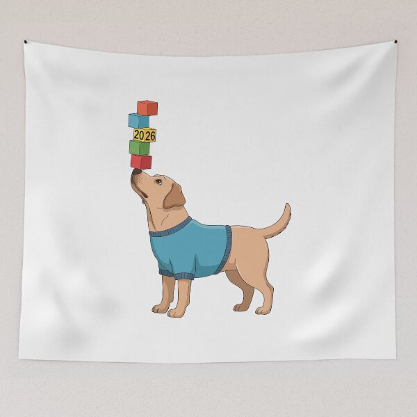 Item preview, Labrador Balancing Blocks – Cute Talent Puppy 2026 designed and sold by MuniraWearify.