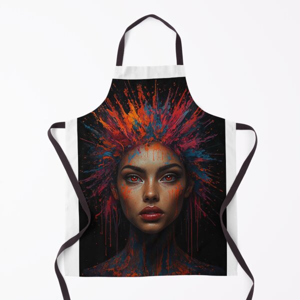 Aperçu de l'œuvre Vibrant Splash Portrait – Bold Abstract Female Face with Neon Paint Explosion créée et vendue par PLUSHIWORLDtm.