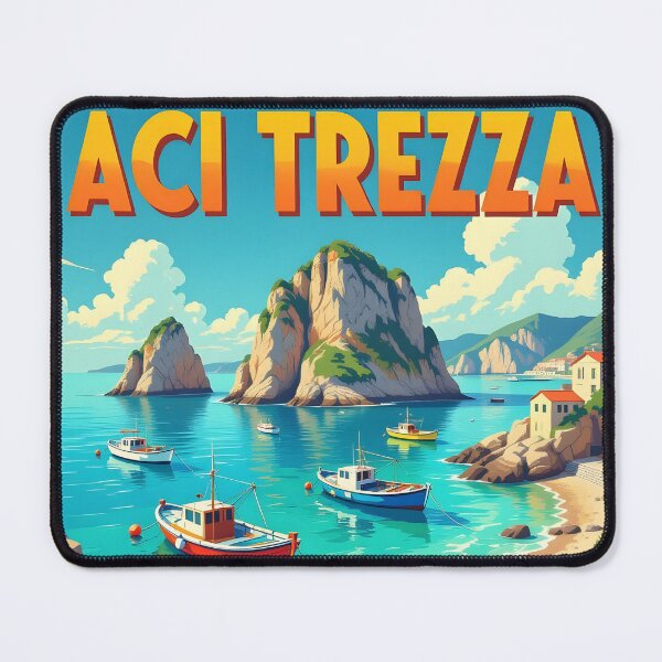 Item preview, Aci Trezza, Sicily: Vintage-Style Painterly Travel Poster designed and sold by LSVart.