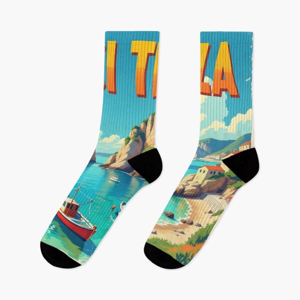 Item preview, Aci Trezza, Sicily: Vintage-Style Painterly Travel Poster designed and sold by LSVart.