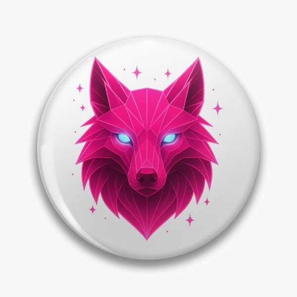 Item preview, Neon Pink Fox | Cyberpunk Geometric Animal Art | Glowing Polygon Fox Head | Vaporwave Bright Pink Illustration designed and sold by GoldenDreamGallery.