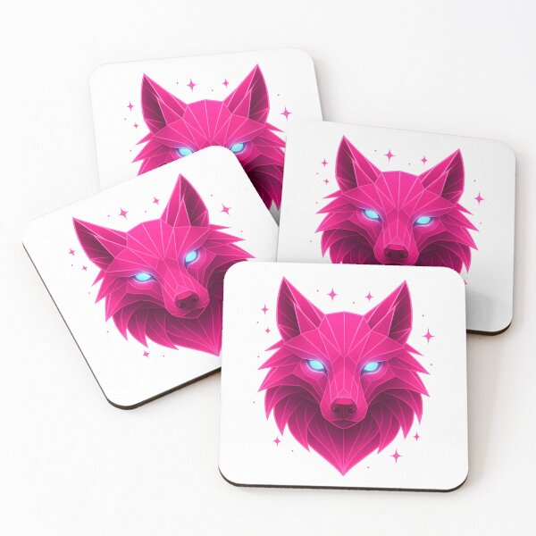 Item preview, Neon Pink Fox | Cyberpunk Geometric Animal Art | Glowing Polygon Fox Head | Vaporwave Bright Pink Illustration designed and sold by GoldenDreamGallery.