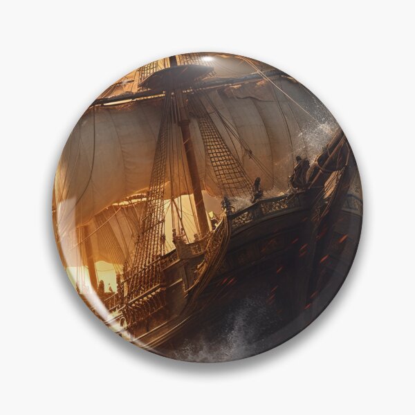 Item preview, Battling the Storm - Majestic Pirate Galleon on Rough Oceans designed and sold by Lamarcy.