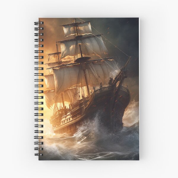Item preview, Battling the Storm - Majestic Pirate Galleon on Rough Oceans designed and sold by Lamarcy.