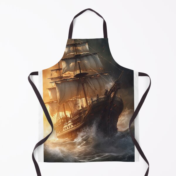 Item preview, Battling the Storm - Majestic Pirate Galleon on Rough Oceans designed and sold by Lamarcy.