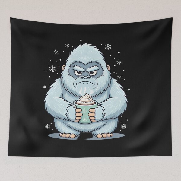Item preview, Grumpy Yeti Hot Cocoa Christmas Tee - Cozy Icy Winter Humor designed and sold by ZyxDes.