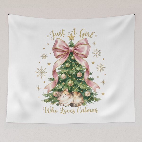 Item preview, Just A Girl Who Catmas Cute Christmas Cat Lover  designed and sold by thebest-2studio.
