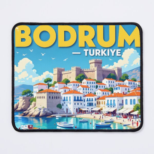 Item preview, Bodrum, Turkey: Vintage-Style Painterly Travel Poster designed and sold by LSVart.