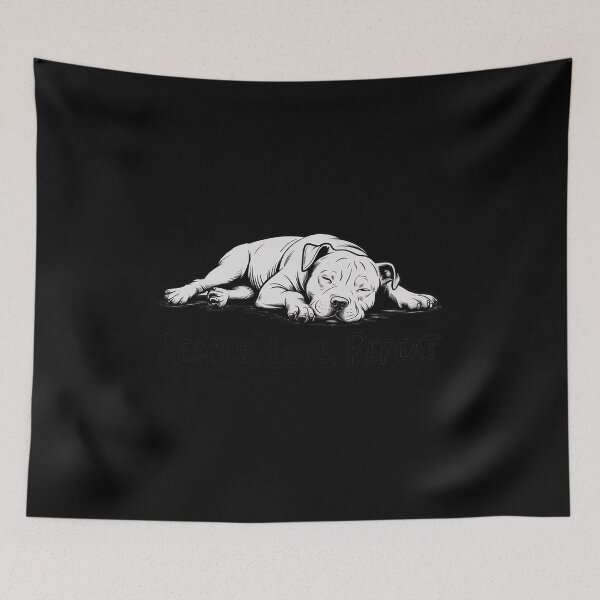 Item preview, Rescue Love Repeat Sleeping Pitbull and Kitty, Shelter Pets designed and sold by LittleDame.