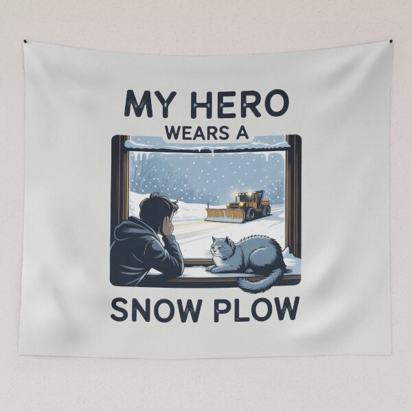 Item preview, My Hero Wears a Snow Plow Winter Appreciation Window Scene Design designed and sold by SplashTastic.