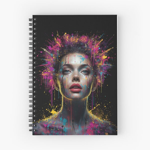 Item preview, Vibrant Street Art Woman Portrait – Colorful Abstract Face Explosion on Black Background designed and sold by PLUSHIWORLDtm.