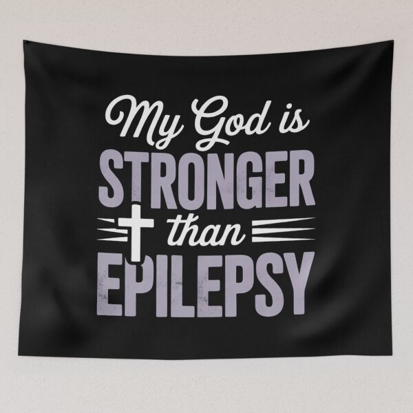 Item preview, Epilepsy Awareness Ribbon My God Is Stronger Than Epilepsy designed and sold by Formatage.