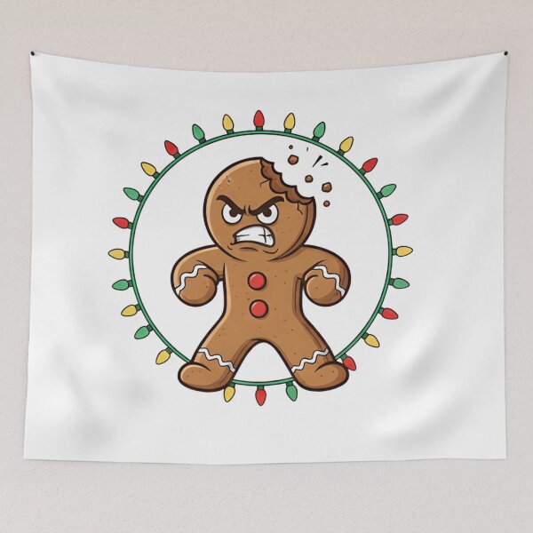 Item preview, Angry Gingerbread Man Christmas Tee - Comic Action Holiday Humor designed and sold by ZyxDes.