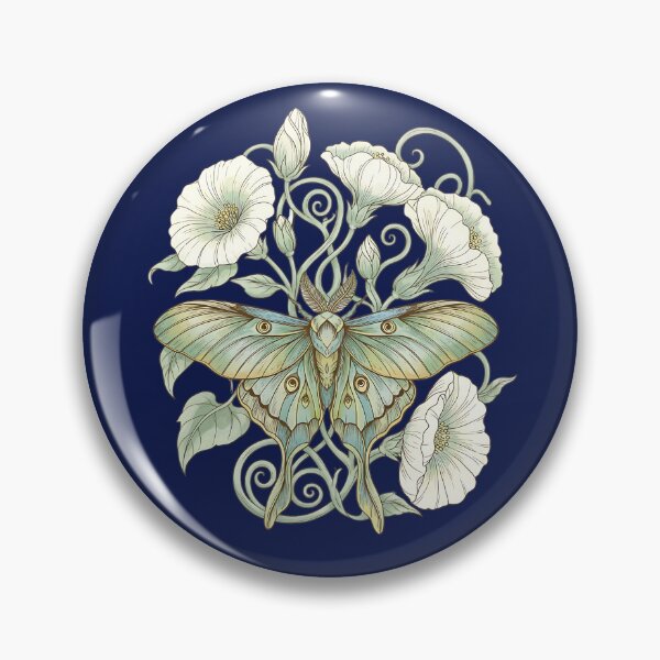 Item preview, Luna Moth with Pale Moonflowers Design designed and sold by BirdsnStuff.