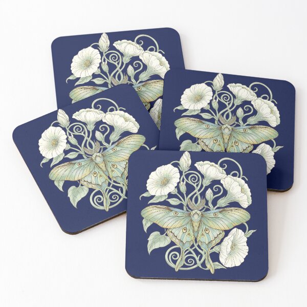 Item preview, Luna Moth with Pale Moonflowers Design designed and sold by BirdsnStuff.