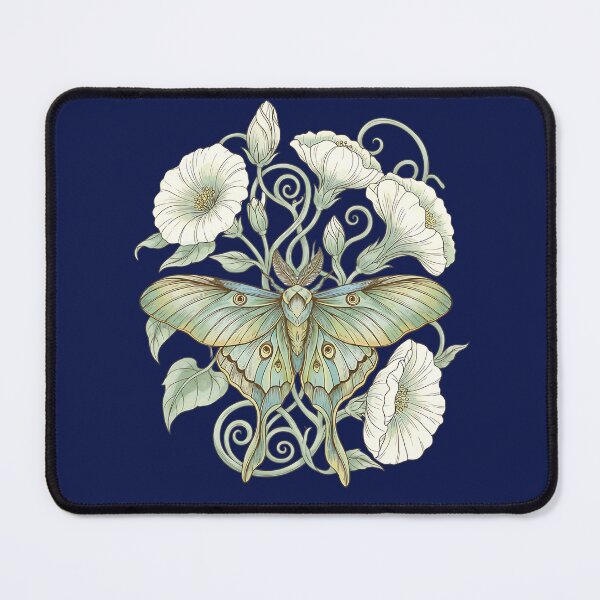 Item preview, Luna Moth with Pale Moonflowers Design designed and sold by BirdsnStuff.