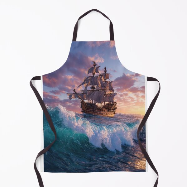 Item preview, Sailing into Sunset - Majestic Tall Ship on Rough Seas designed and sold by Lamarcy.