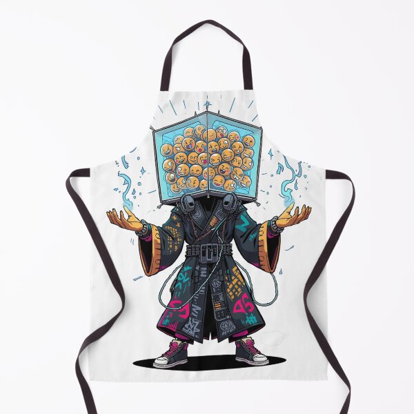 Item preview, Emoji Wizard – Cyberpunk Sorcerer of Emotions designed and sold by PLUSHIWORLDtm.