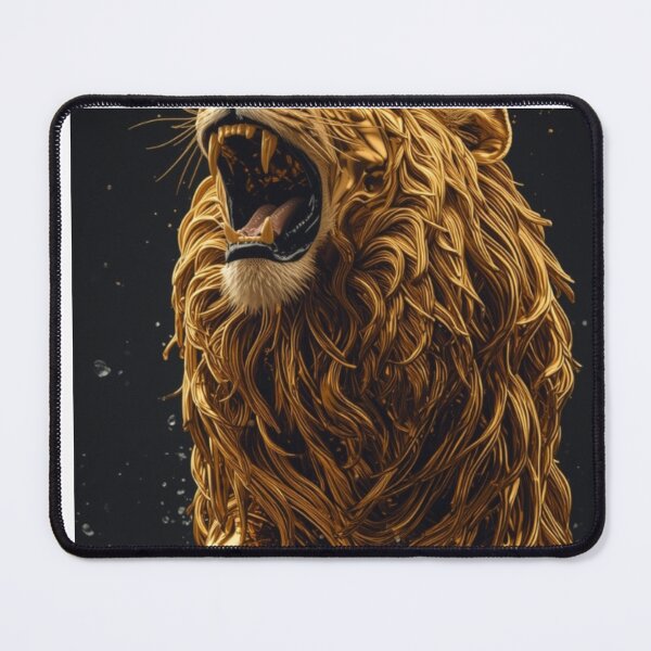 Item preview, Golden Fierce Lion – Majestic Metallic Warrior Art designed and sold by Muskandesigns.