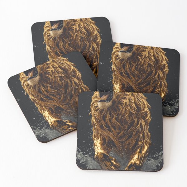 Item preview, Golden Fierce Lion – Majestic Metallic Warrior Art designed and sold by Muskandesigns.