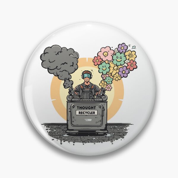 Item preview, hought Recycle – Creative Mind Transformation Retro Illustration designed and sold by PLUSHIWORLDtm.