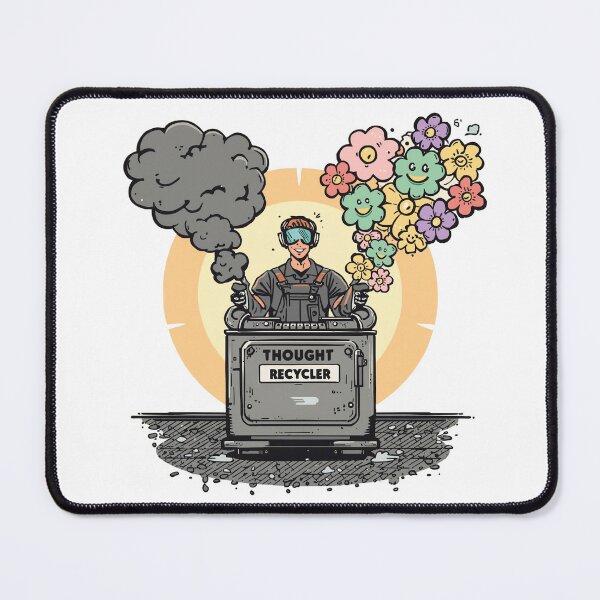 Item preview, hought Recycle – Creative Mind Transformation Retro Illustration designed and sold by PLUSHIWORLDtm.