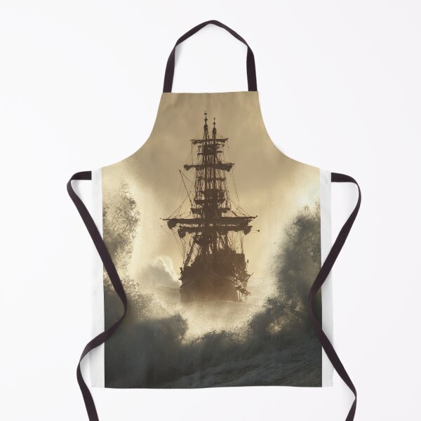 Item preview, Epic Tall Ship vs. Massive Waves - Golden Light Silhouette designed and sold by Lamarcy.