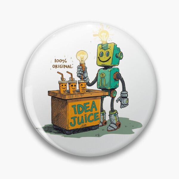 Item preview, Cute Retro Robot Serving Idea Juice – Original Cartoon Illustration designed and sold by PLUSHIWORLDtm.