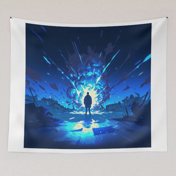 Item preview, Lone Figure in Blue Explosion designed and sold by Christian Weiss.