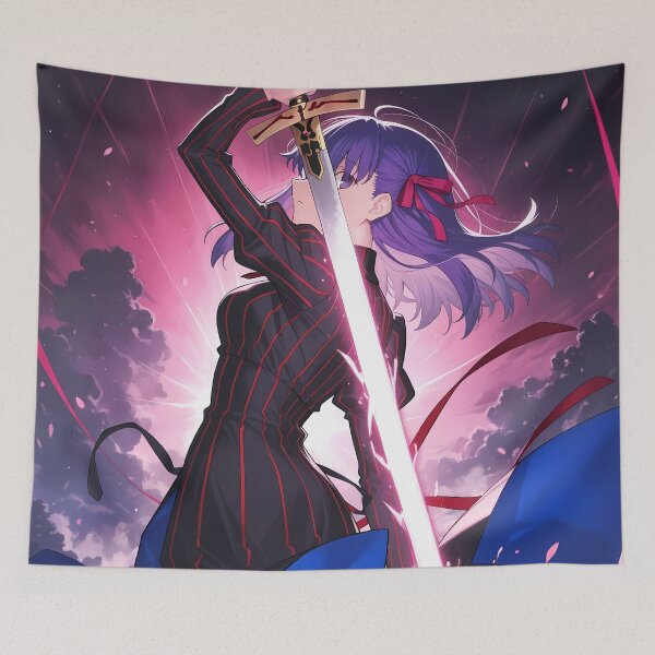 Item preview, Sakura Matou Fate Stay Night Sword Power Anime Girl Dramatic Night Sky designed and sold by CarlosBender.