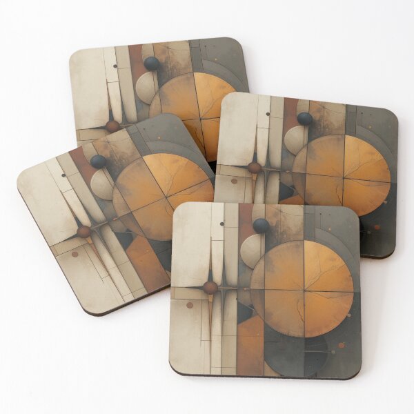 Item preview, Bauhaus Equilibrium: Non-Figurative Composition in Raw Sienna and Concrete Gray designed and sold by mrpuchleitner.