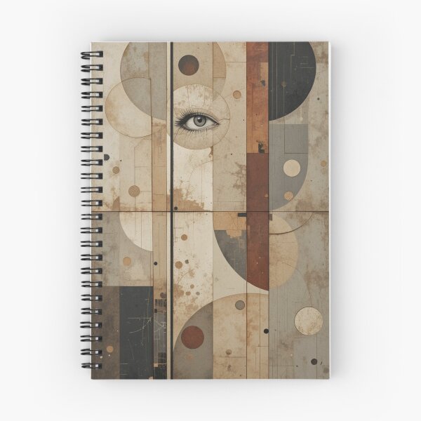 Item preview, Bauhaus Orbit: Pure Geometric Abstraction in Oxide Red and Cold Slate designed and sold by mrpuchleitner.