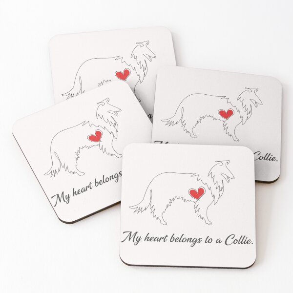 Item preview, My Heart Belongs To A Collie Minimalist Line Art Dog Lover Design designed and sold by anandsiva2703.