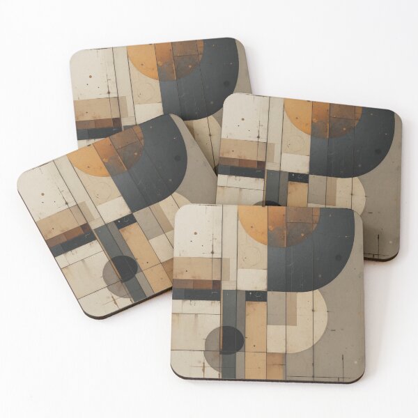 Item preview, Bauhaus Echoes: Non-Figurative Geometry in Terracotta and Ash Gray designed and sold by mrpuchleitner.