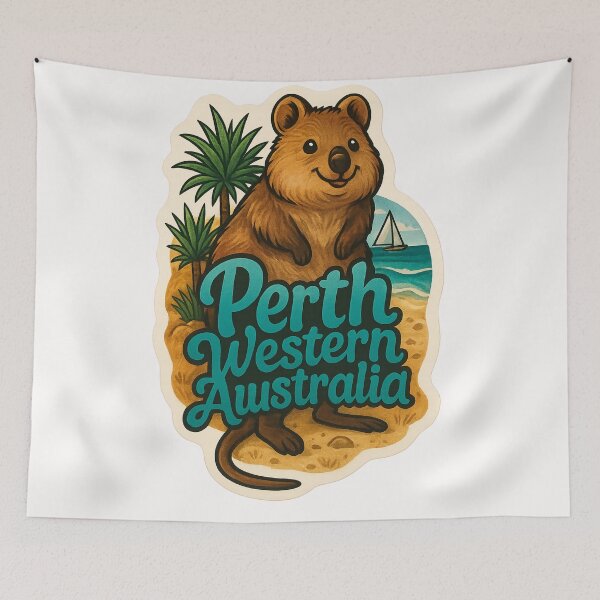 Item preview,  Perth, Western Australia – Quokka on Rottnest Island Beach designed and sold by Places On Earth.