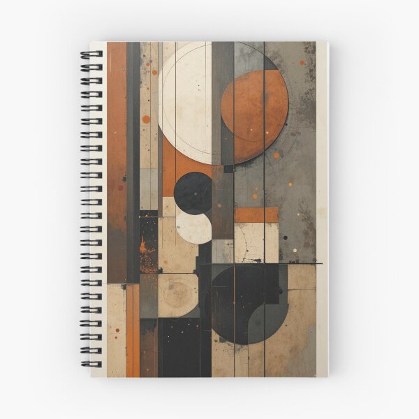 Item preview, Abstracción geométrica inspirada en la Bauhaus en rojos terrosos y grises apagados designed and sold by mrpuchleitner.